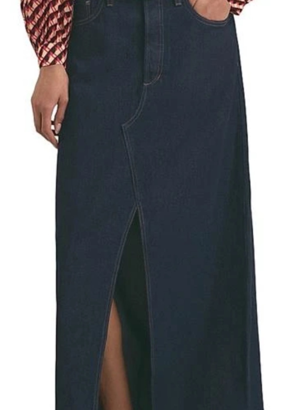 Favorite Daughter Dark Indigo Denim Sunny Maxi Skirt with Front Slit